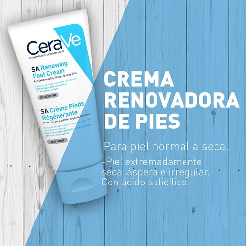 Imagen 2 de 12 de Crema Renovadora Hidratante Para Pies Cerave 88ml