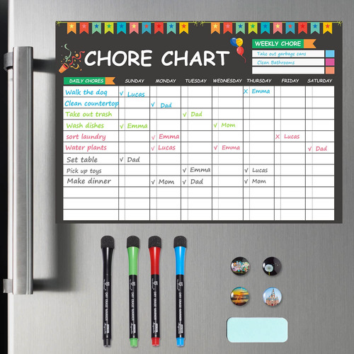 Tabla Tarea Borrado Seco Para Niño Diaria Vario Magnetica S