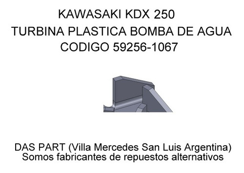 Turbina Bomba Agua Kawasaki Kdx 250 1991 Al 1994 Plastica
