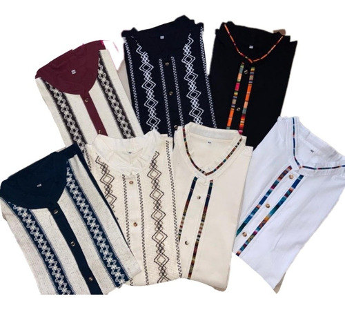 Lote  De 7 Guayaberas  Artesanales  Talla 2xl 