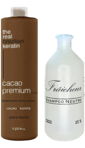 Alisado Cacao Premium Real Brazilian X 1 L + 1 Sh Neutro 1 L