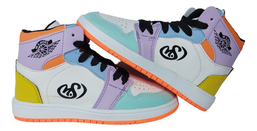 Imagen 2 de 7 de Tenis Para Niña Bota Multicolor M.s.hoes Original Cómodos