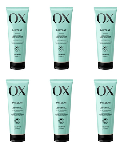 Shampoo Ox 240ml Micelar - Kit C/ 6un