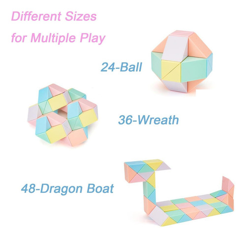 Juguete De Rompecabezas Magic Snake Cube Twist, 48 Segmentos