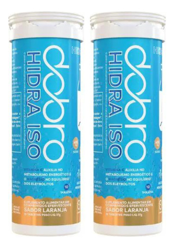 2x Hidra Iso Repositor Eletrolítico Dobro Sabor Laranja