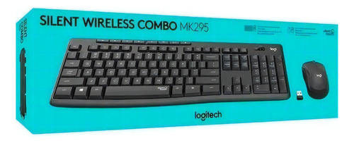 Kit de teclado y mouse inalámbrico Logitech MK295 Español de color negro