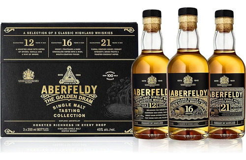 Pack Colección Whisky Aberfeldy 12, 16 Y 21 Años. 3 X 200 Ml