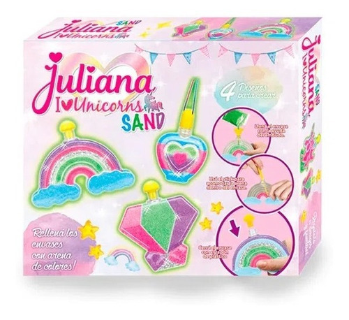 Imagen 1 de 8 de Juliana I Love Unicorns Sand Set Arena Magica Diseña Colores