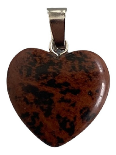 Corazón Obsidiana Caoba Natural Dije Unisex Tamaño 2cmx2cm
