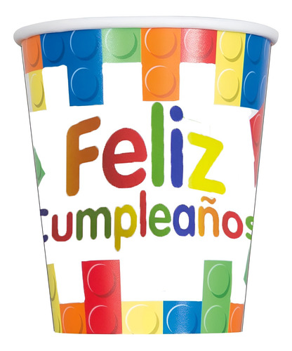 Pack X6 Vasos Cumpleaños Decoracion Cumpleaños Bloques