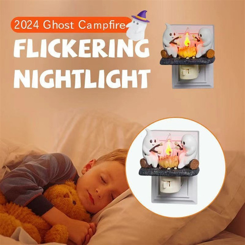 D Luz Nocturna Parpadeante Para Fogata Con Forma Fantasma,