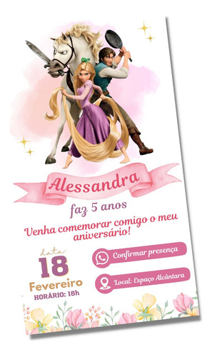 Convite Digital Enrolados Rapunzel Interativo Virtual D492