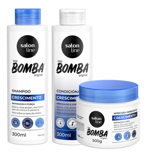 Kit Salon Line Sos Bomba Crescimento C/3