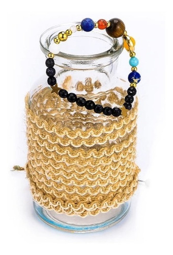 Pulsera Brazalete Universo 9 Planetas Piedras Naturales Sistema Solar Ajustable Balance Energía Diámetro 6.5 Cm Largo 17 Cm