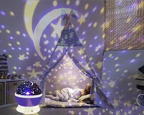 Proyector de estrellas de luz nocturna para niños, lámpara giratoria de  noche estrellada para habitación de niños, regalos para niñas de 3 a 12  años