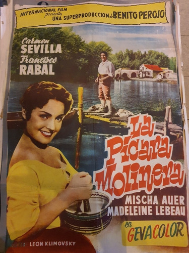 1 Antiguo Afiche De Cine Original-con Carmen Sevilla 568