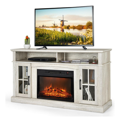 Goflame Soporte De Tv De 58 Pulgadas Con Inserto De Chimene.