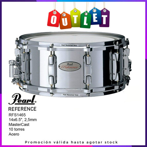 Redoblante Acero Pearl Reference 14x6.5  10 Torres Outlet Tm