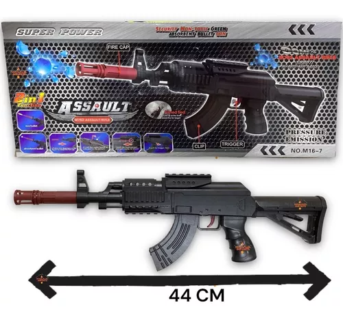 Metralhadora Assault Hk Toy Pressão por Mola, + 500 Bolinhas 6mm 0,12g -  Corre Que Ta Baratinho