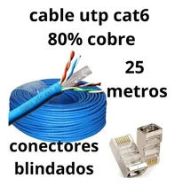 Comprar 25 Metros Cable Utp Cat6 Con Conectores Blindados