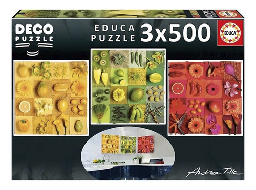 Imagen 1 de 6 de Set 3 Puzzles Rompecabezas Flores Exóticas Educa 500 Piezas