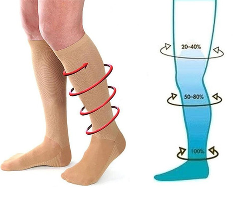 Un Par Medias Para Varices Pantys De Compresion /color Beige