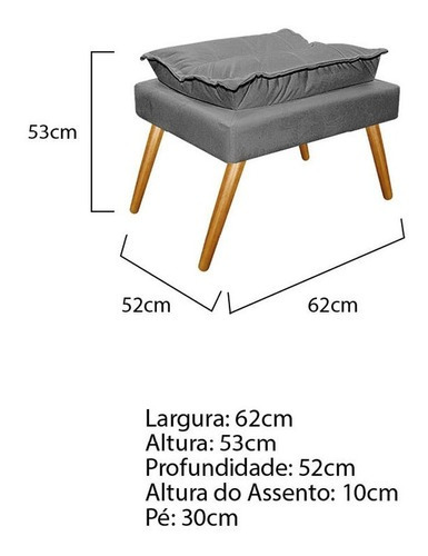 Sillón Gran Opalla, silla con patas abullonadas, palillo de dientes, gamuza gris