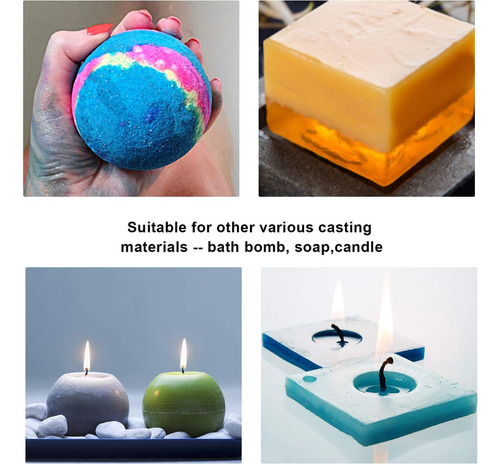 Silicona Moldes Fundición Resina Esfera Cubo Pirámide