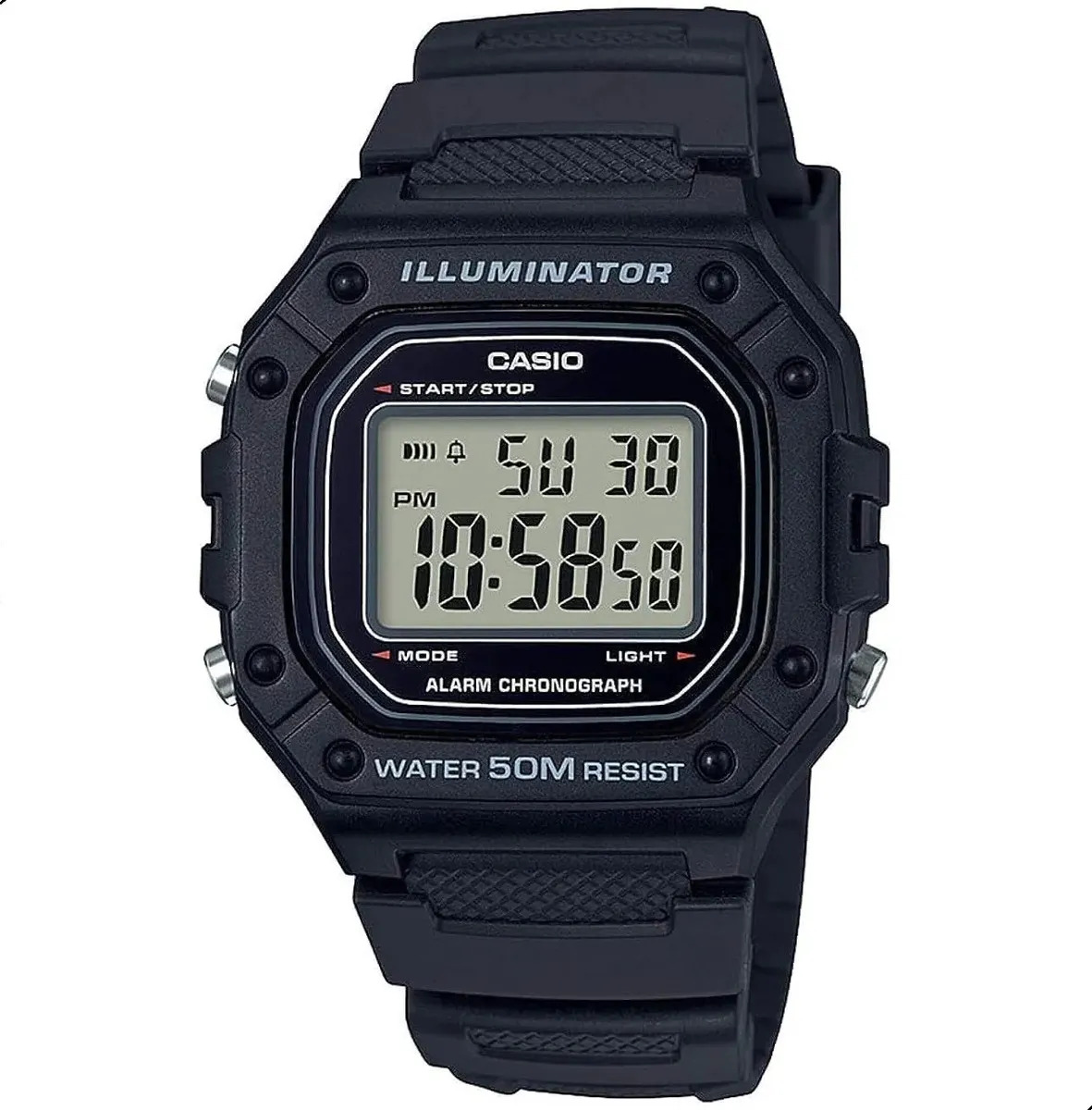 Relógio  De Pulso Casio Youth W-218h-1av Preto Cinza/preto