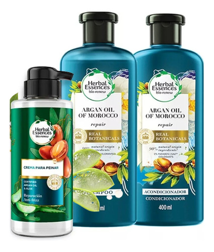  Kit X 3 Und Herbal Essences Argan Oil Of Morocco 1100ml