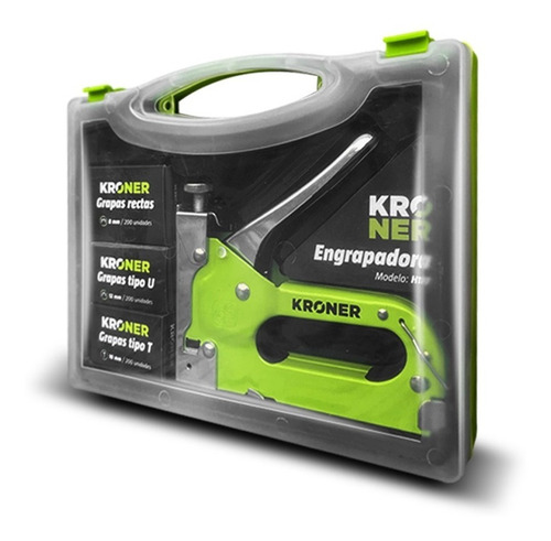 Engrapadora Metálica Kroner De 4-14mm Clavadora 3 En 1 Prof