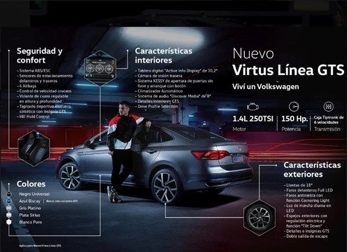 Nuevo Volkswagen Virtus Gts 2021 1.4tsi Turbo Autotag Vw Lp
