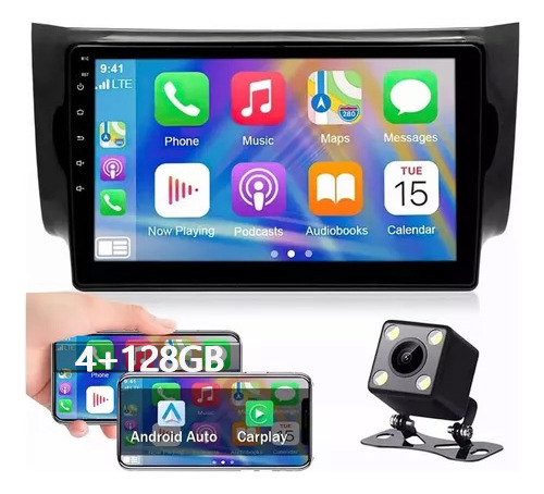 Estéreo Android 14 Hifi 4+128gb Carplay Nissan Sentra 2013-2019