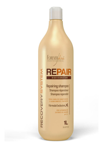 Forever Liss Shampoo Force Repair Reparador 1 Litro Original Tamanho 1000ml