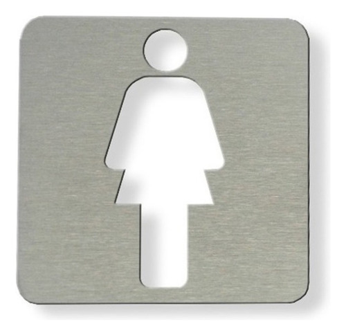 Señal Baño Hombre O Mujer 90x90 Mm Cartel Acero Inoxidable