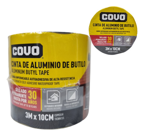 Cinta De Aluminio De Butilo Impermeabilizante 3m X 10cm 