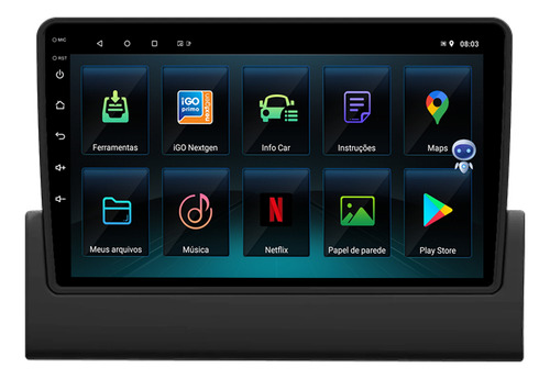 Multimidia Fiat Fiorino 04/13 9p Android Carplay 2/32gb Voz