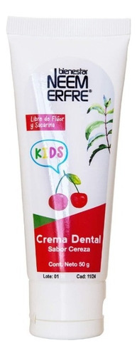 Neem Erfre Crema Dental Para Niños Sabor Cereza Sin Fluor