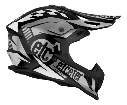 Capacete Trilha Etceter Fast Brilhante Cross Enduro Motocros Cor Cinza Tamanho do capacete 58