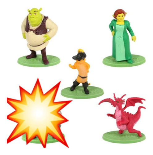 Figuras De Shrek 4pza Para Decorar Pastel O Coleccionar