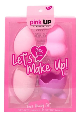 Set 3 Pz Esponjas Maquillaje + 1 Porta Esponjas Pink Up