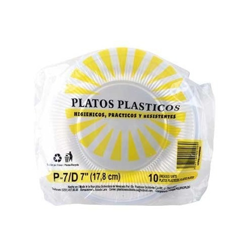 Platos Plásticos Transparentes Desechables P-7