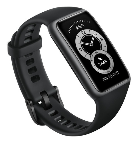 Huawei Series 6 Band 6 Sport 1.47" caja de polímero dark gray, malla graphite black de silicona FRA-B19