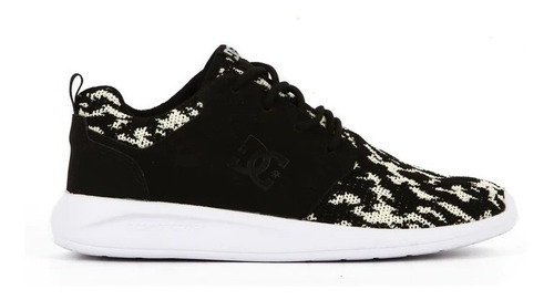 Zapatilla Dc Shoes Modelo Midway Sn Negro Blanco Print Mujer