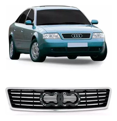 Grade Audi A6 1997 1999 2000 2001 Preta Com Moldura Cromada