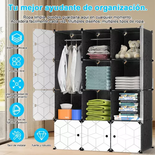 Cubos organizadores almacenamiento ropero de plastico portatil armario para  ropa
