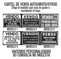 Comprar Cartel Vendo Auto X3 Unidades 