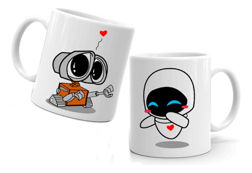 Tazón/taza /mug Dúo Amor Walle Y Eva 