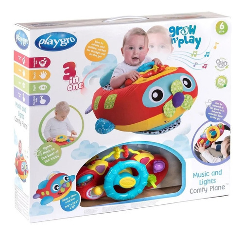 Imagen 4 de 8 de Gimansio 3 En 1 Bebe Playgro Comfy Car Y Comfy Plane Edu