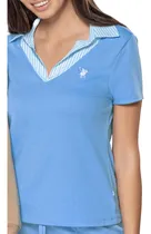 Comprar Playera Mujer Polo Club Tipo Polo Rayas Azul 3652329